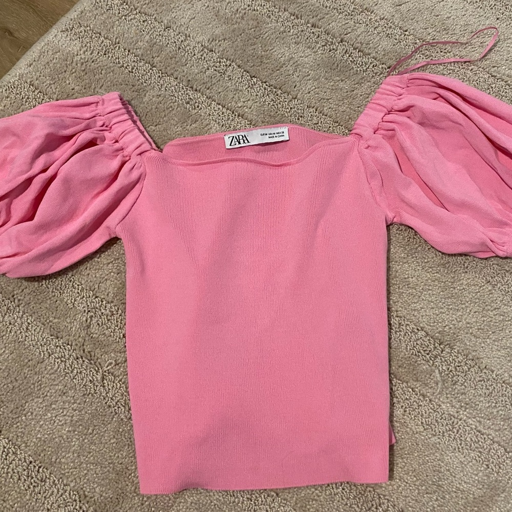 zara bubble sleeve top